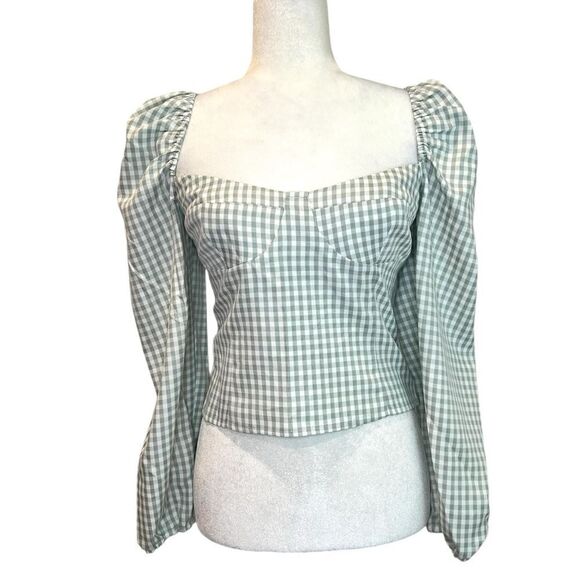 GIANNI BINI Kelsi Gingham Bustier Top - Picture 3 of 16